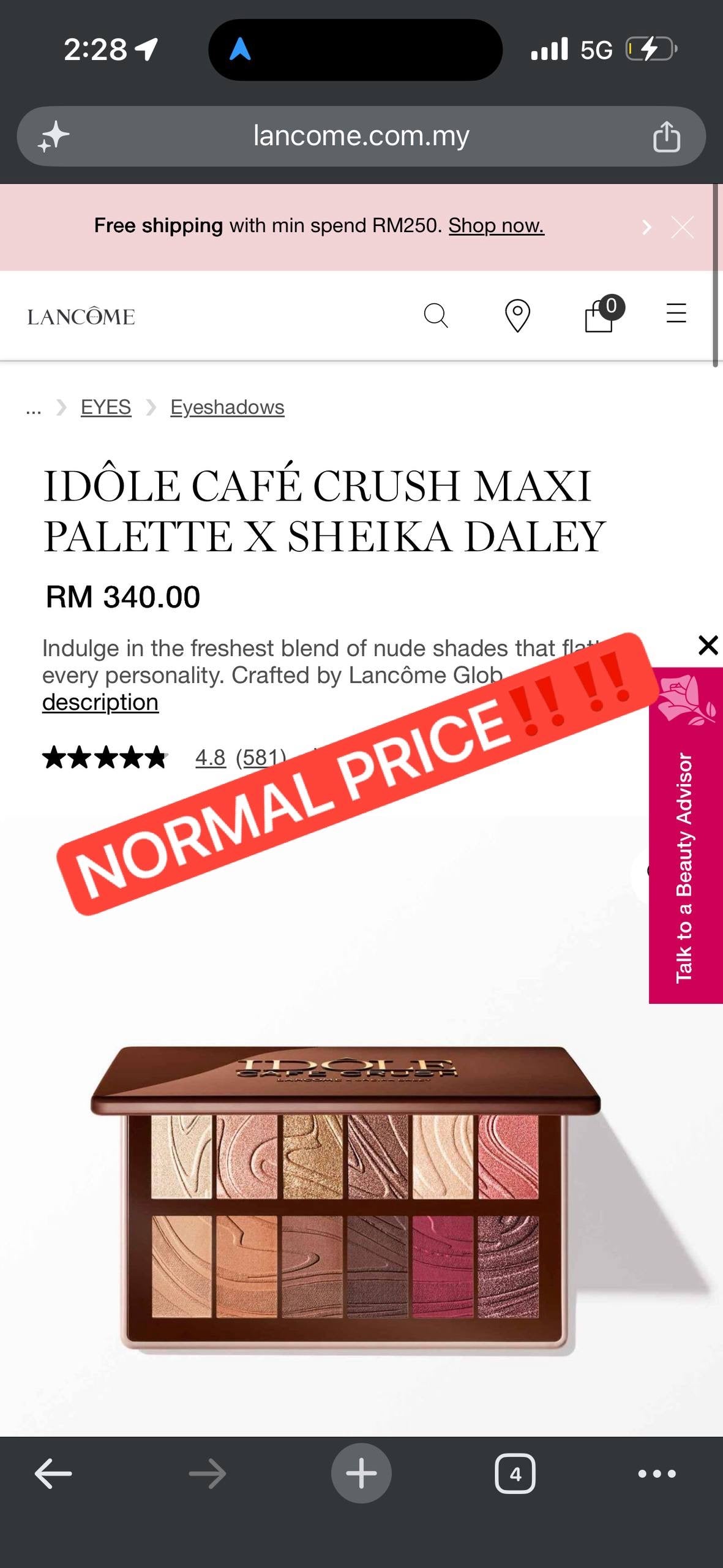 LANCOME IDOLE CAFE CRUSH PALETTE