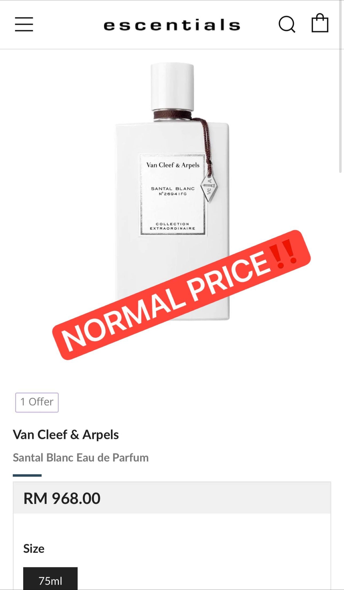 VAN CLEEF SANTAL BLANC EDP 

TOTAL 24ML
