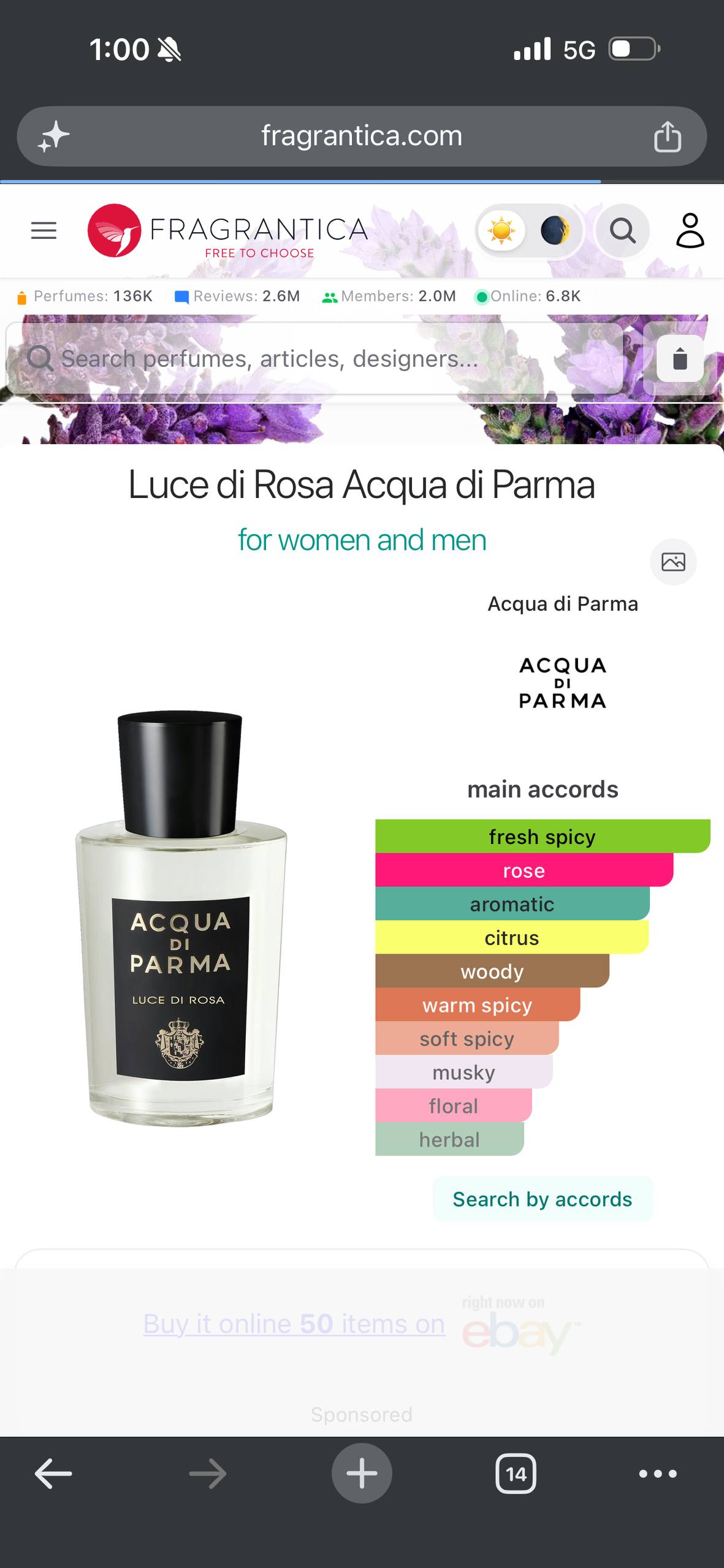 ACQUA DI PARMA LUCE DI ROSA BODY CREAM 15ML