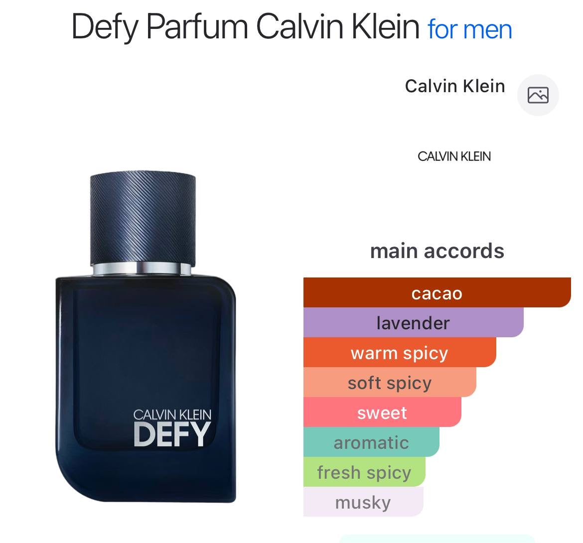 CALVIN KLEIN DEFY PARFUM 100ML 
(TESTER BOX)