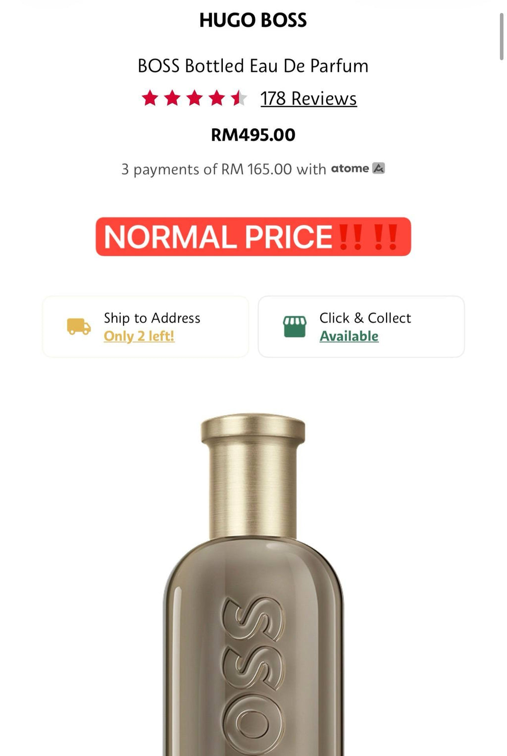 HUGO BOSS BOTTLED EDP 50ML