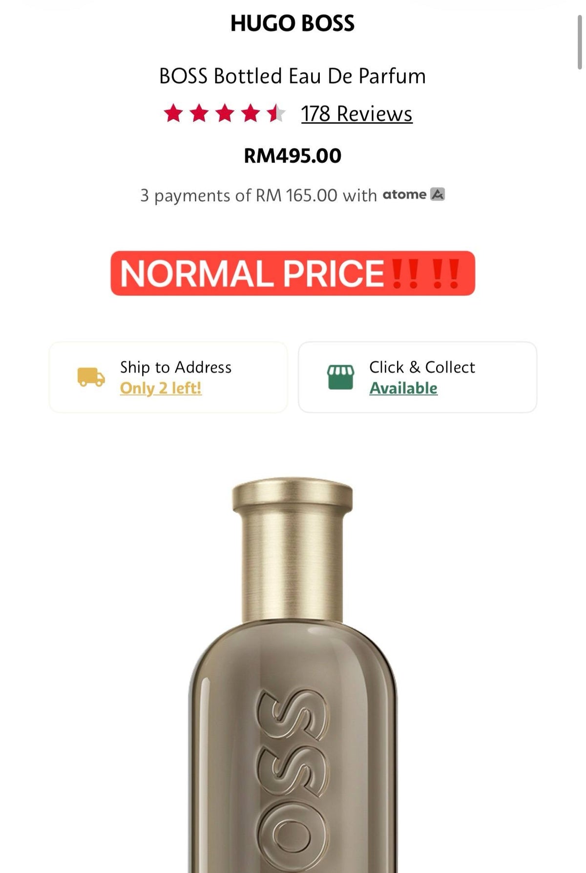 HUGO BOSS BOTTLED EDP 50ML
